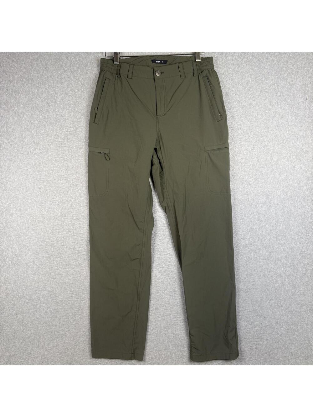 Mier Women Size 8 Green Elastic Pull On Cargo Pants Ankle Length Hiking Outdoor